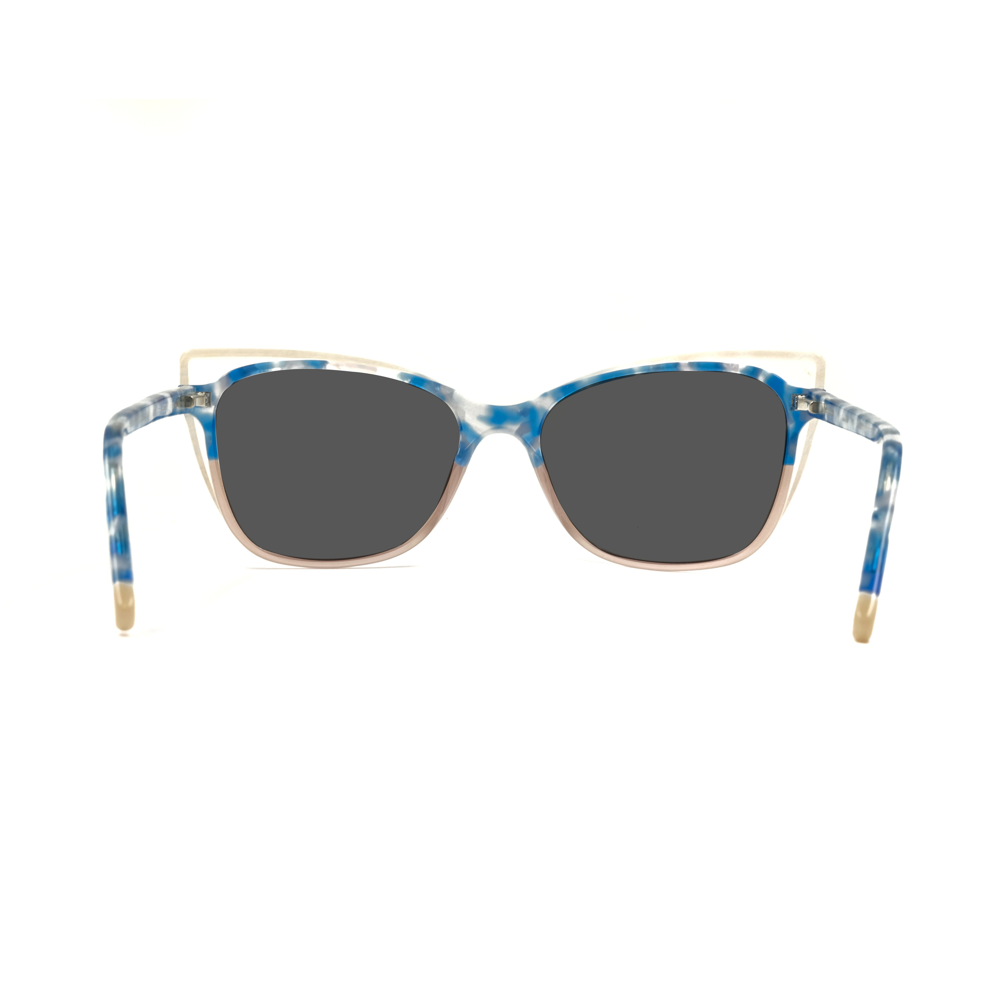 Gafas de sol hechas a medida Azul Blanco Acetato Tonos Moda Ojo de gato Crea tu propia empresa de gafas de sol