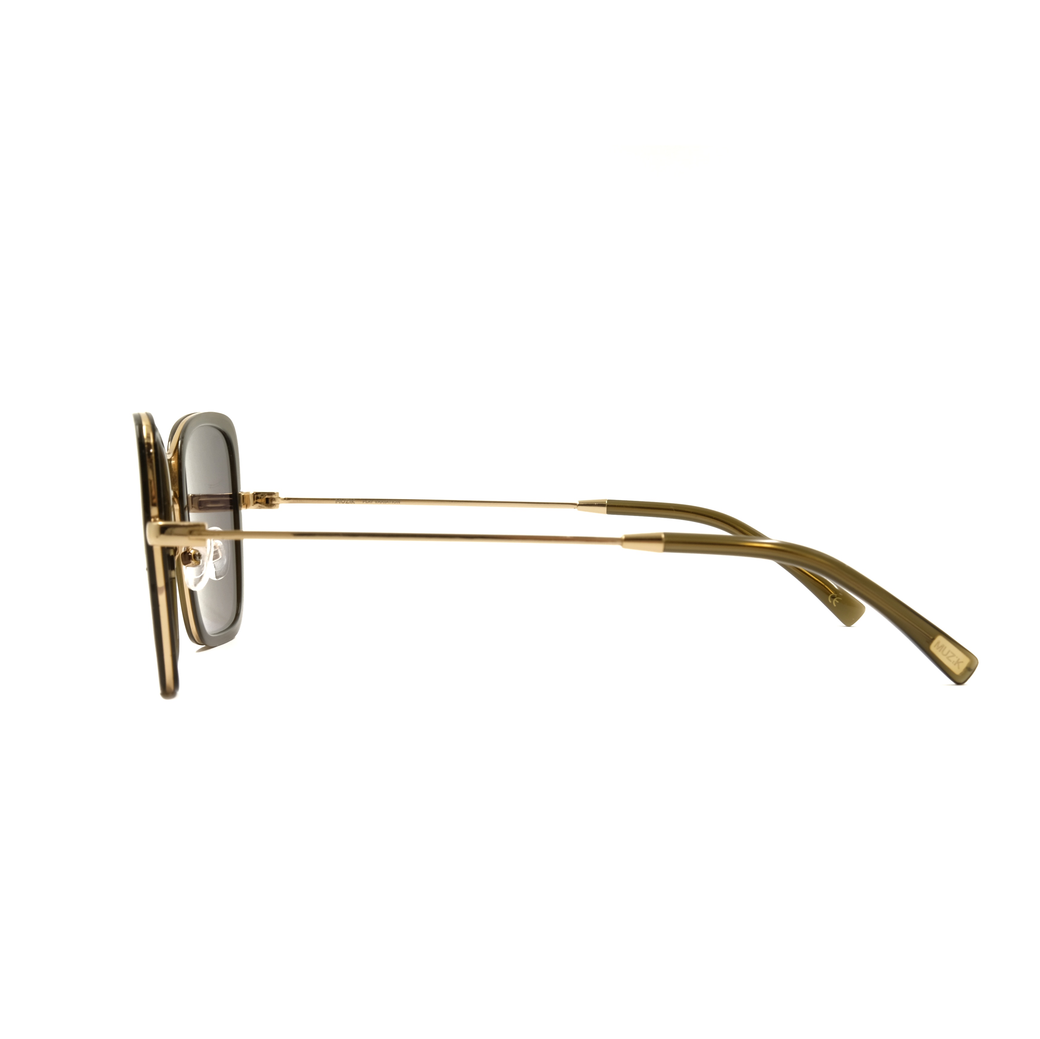 Proveedor de gafas de sol a medida Gafas de sol cuadradas con montura de acetato de oro de China Gafas Gensun Sunperia