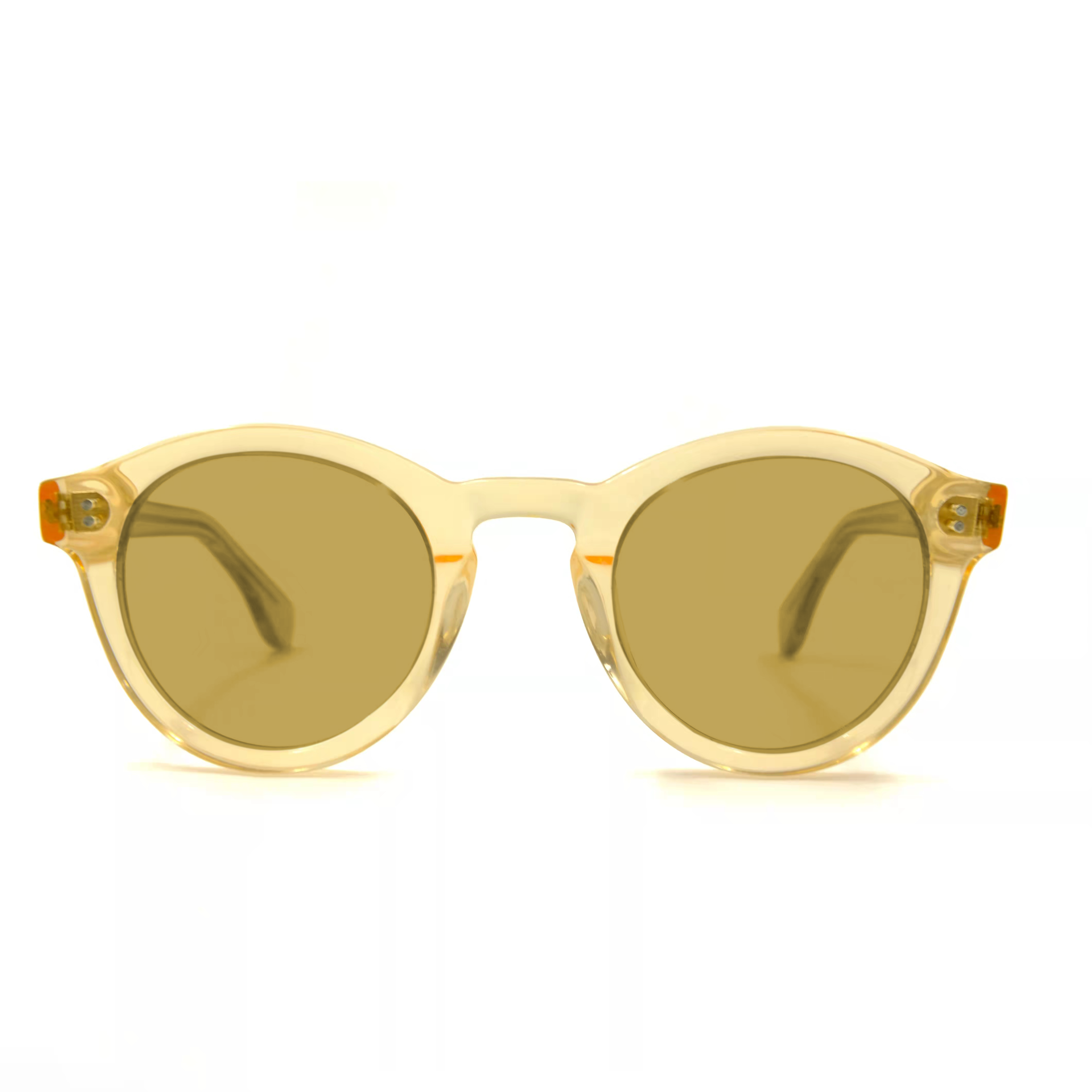Gafas de sol de moda de acetato amarillo transparente vintage Fabricantes de anteojos a medida personalizados