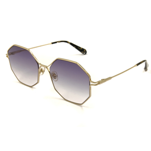 Marco de metal dorado Lentes degradadas en forma de púrpura Gafas de sol Personalizar Marco de gafas Fabricantes